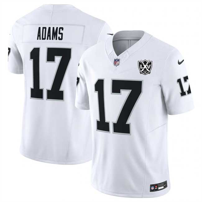 Men & Women & Youth Las Vegas Raiders #17 Davante Adams White 2024 F.U.S.E 65th Anniversary Patch Vapor Stitched Jersey